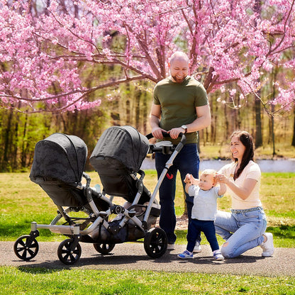 Dream on Me Baby Track Tandem Stroller - Face to Face Edition (Black & White) - Kidsy