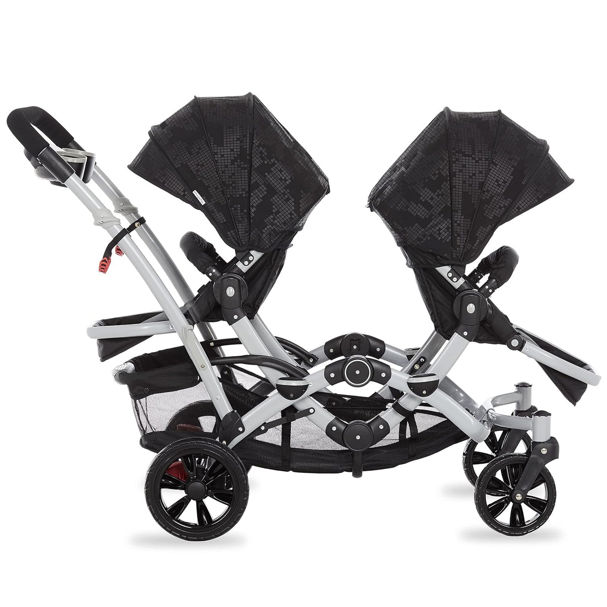 Dream on Me Baby Track Tandem Stroller - Face to Face Edition (Black & White) - Kidsy