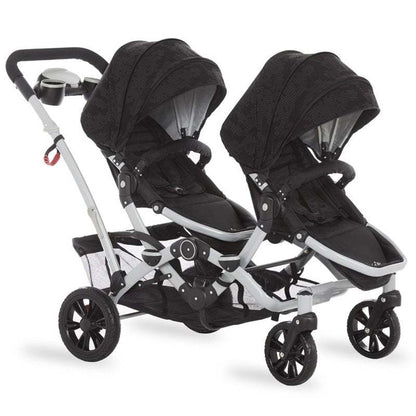 Dream on Me Baby Track Tandem Stroller - Face to Face Edition (Black & White) - Kidsy