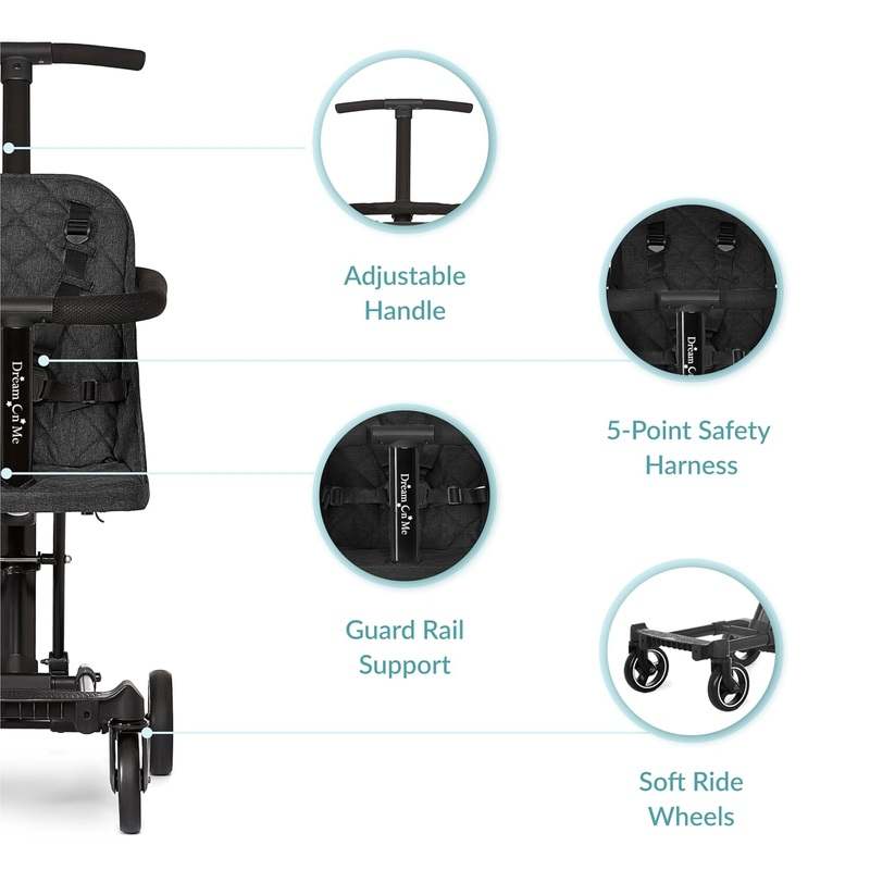 Dream on Me Coast Rider Travel Stroller (Black) - Kidsy