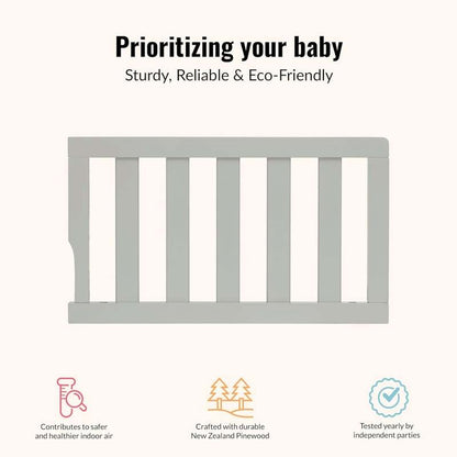 Dream on Me Convertible Crib Toddler Guard Rail (Cool Grey) - Kidsy