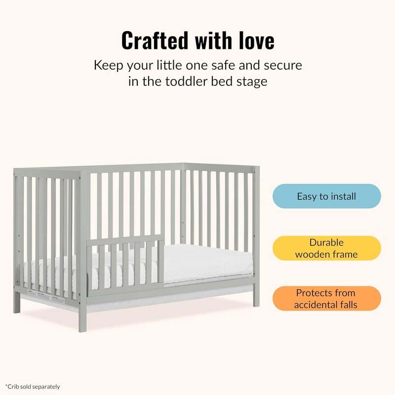Dream on Me Convertible Crib Toddler Guard Rail (Cool Grey) - Kidsy