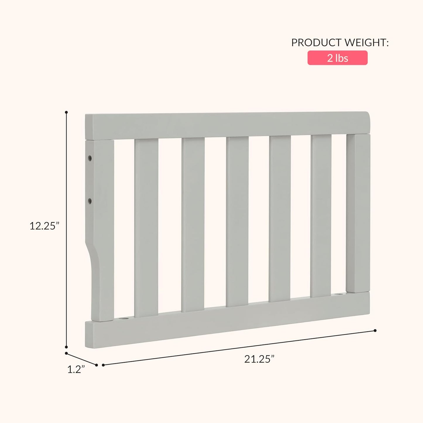 Dream on Me Convertible Crib Toddler Guard Rail (Cool Grey) - Kidsy