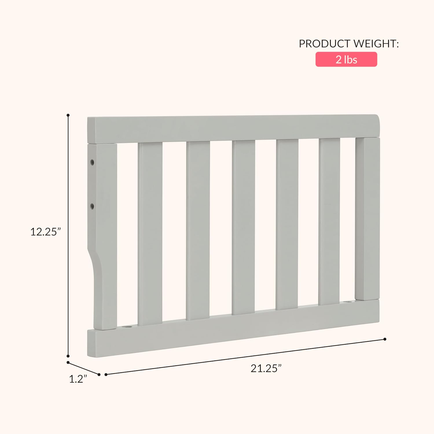 Dream on Me Convertible Crib Toddler Guard Rail (Cool Grey) - Kidsy