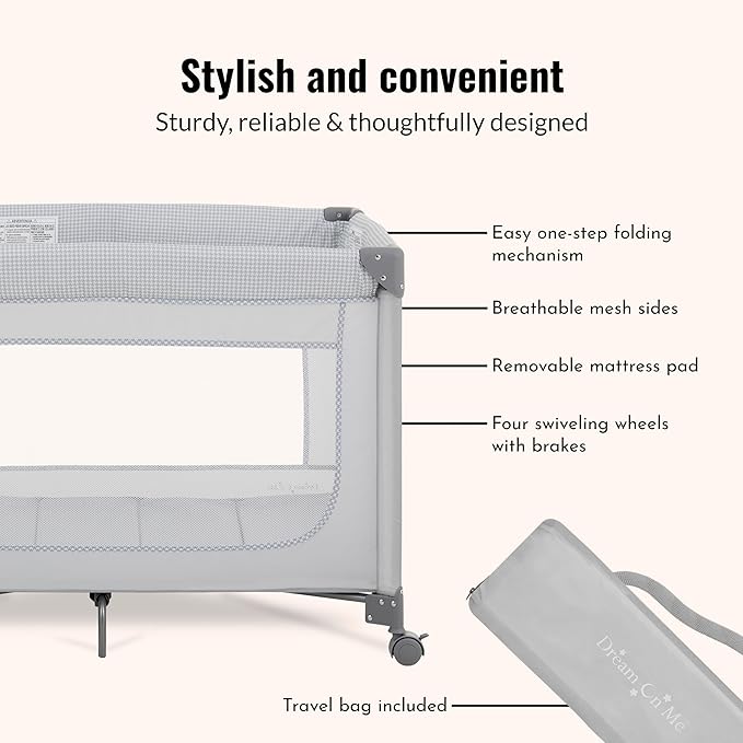 Dream On Me EZGo Portable Playard (Grey) - Kidsy