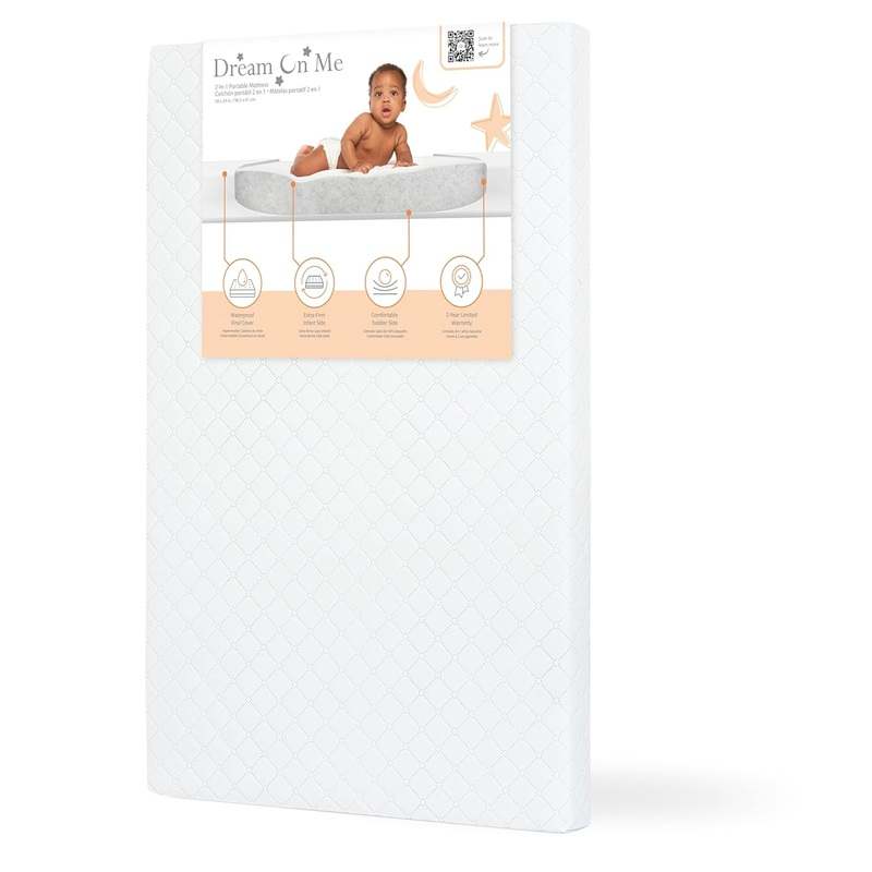 New Dream On Me Holly 3" Mini Crib Mattress (White)