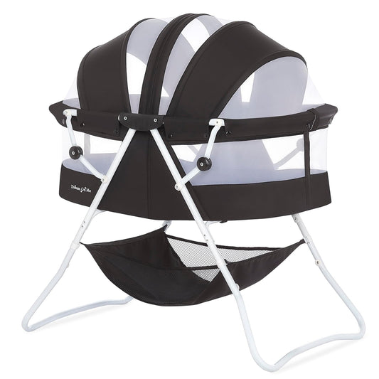 Dream On Me Karley Bassinet, Award Winner Lightweight Travel Baby Bassinet, Foldable Bedside Sleeper (Black) - Kidsy