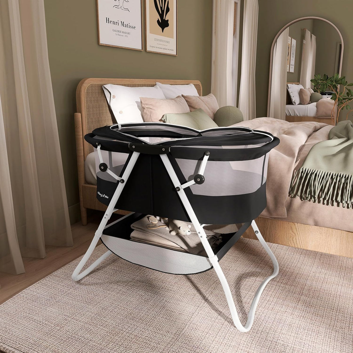 Dream On Me Karley Bassinet, Award Winner Lightweight Travel Baby Bassinet, Foldable Bedside Sleeper (Black) - Kidsy