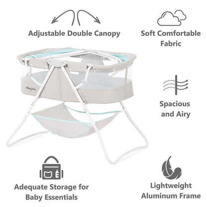 Dream On Me Karley Bassinet (Blue & Grey) - Kidsy