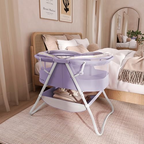 Dream On Me Karley Lightweight Travel Baby Bassinet (Periwinkle) - Kidsy