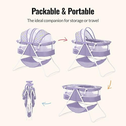 Dream On Me Karley Lightweight Travel Baby Bassinet (Periwinkle) - Kidsy