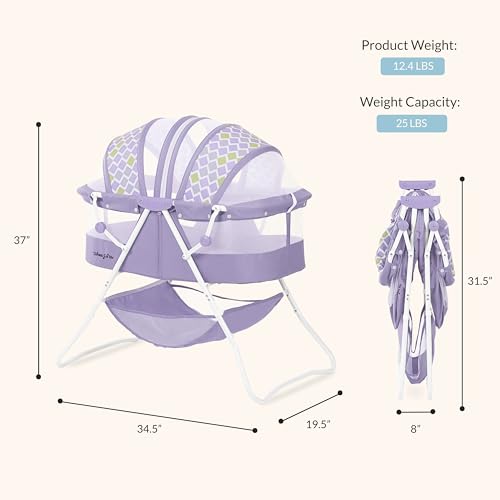 Dream On Me Karley Lightweight Travel Baby Bassinet (Periwinkle) - Kidsy