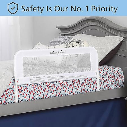 Dream On Me Lightweight Bed Rail with Mesh Fabric (White) - Kidsy