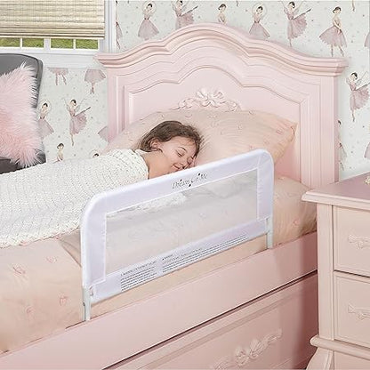 Dream On Me Lightweight Bed Rail with Mesh Fabric (White) - Kidsy