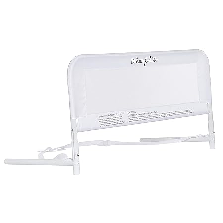 Dream On Me Lightweight Bed Rail with Mesh Fabric (White) - Kidsy