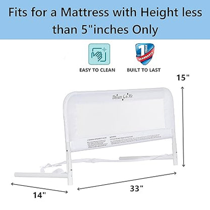 Dream On Me Lightweight Bed Rail with Mesh Fabric (White) - Kidsy