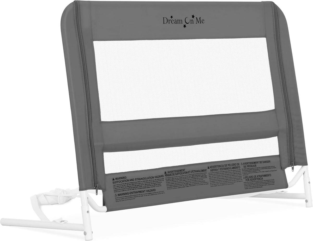 New Dream On Me Mesh Adjustable Toddler Bed Rail (Grey)