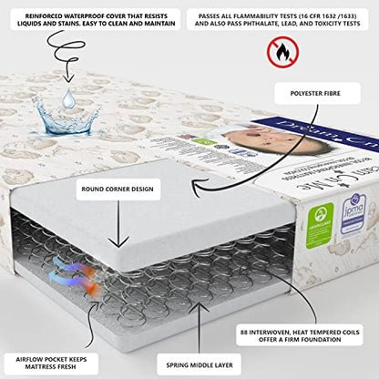 Dream On Me Mattress – Crib & Toddler Twilight w/Vinyl Cover (Beige) - Kidsy