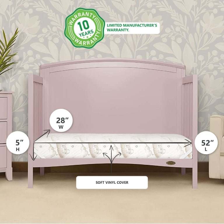 Dream On Me Mattress – Crib & Toddler Twilight w/Vinyl Cover (Beige) - Kidsy