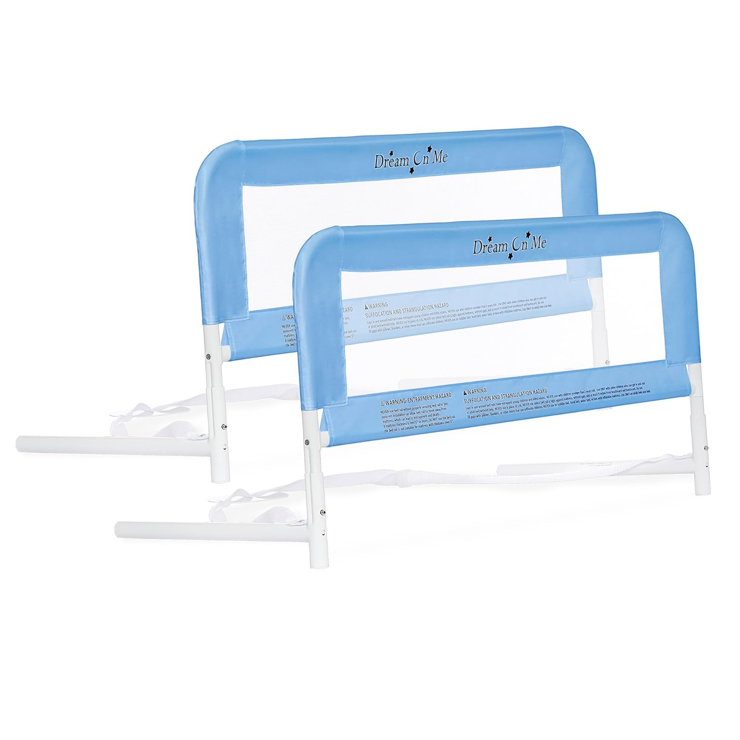 Dream On Me Mesh Adjustable Bed Rail - 2 Pack (Blue) - Kidsy