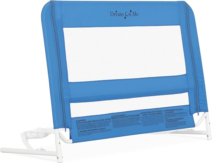 New Dream On Me Mesh Security Adjustable Toddler Bed Rail (Blue)