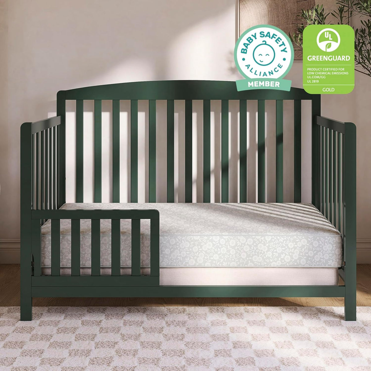 Dream On Me Nap Nest Crib and Toddler Mattress, Dual - Sided (Daisy Dreams, 52"L x 28"W x 5"Th) - Kidsy