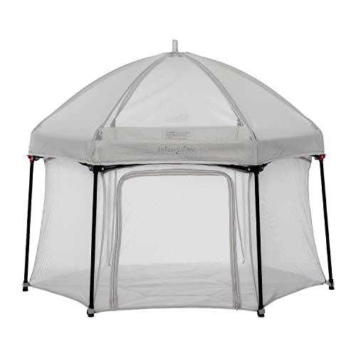 Dream on Me Onyx Baby Play Yard Set with Canopy (Gray) - Kidsy