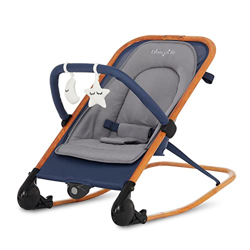 Dream on Me Rock With Me 2 - in - 1 Baby Rocker and Stationary Seat (Blue) - Kidsy