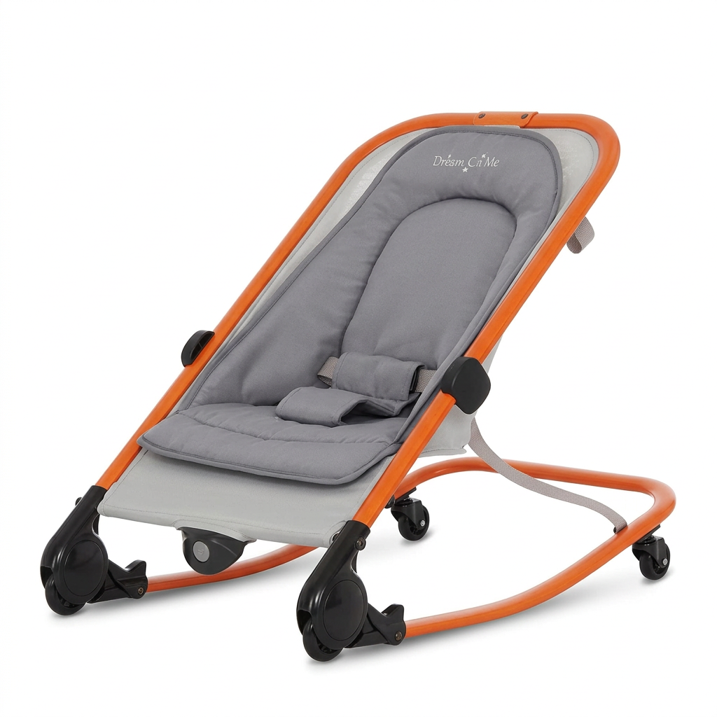 Dream On Me Rock On Me 2-in-1 Baby Rocker & Stationary Seat (Grey)