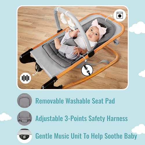 Dream on Me Rock with Me 2 - in - 1 Rocker and Seat (Grey) - Kidsy