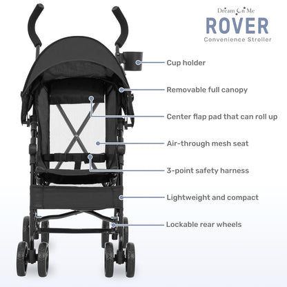 Dream on Me Rover Convenience Stroller (Black) - Kidsy