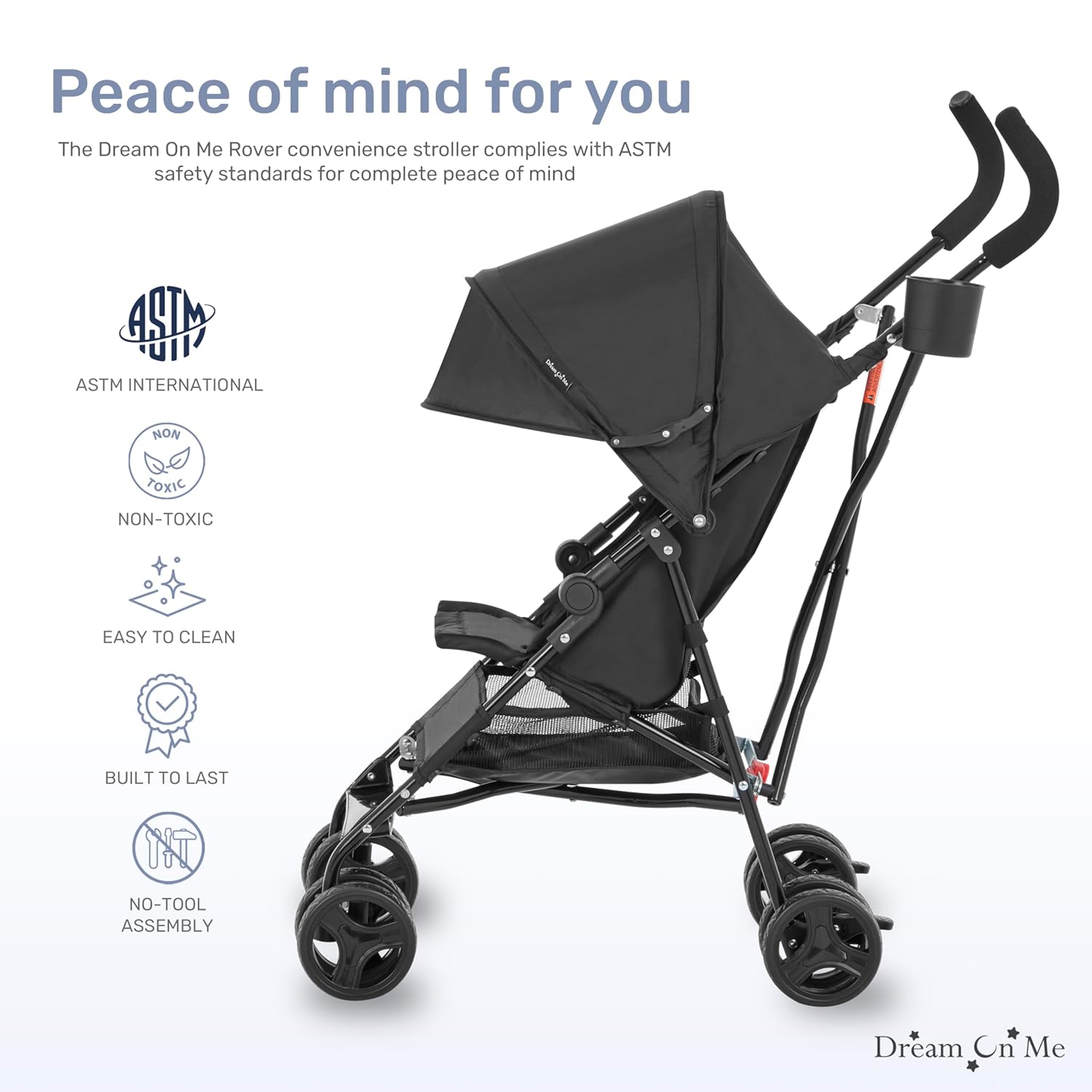 Dream on Me Rover Convenience Stroller (Black) - Kidsy