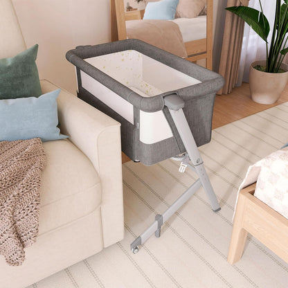 Dream On Me Skylar Bassinet and Bedside Sleeper (Grey) - Kidsy