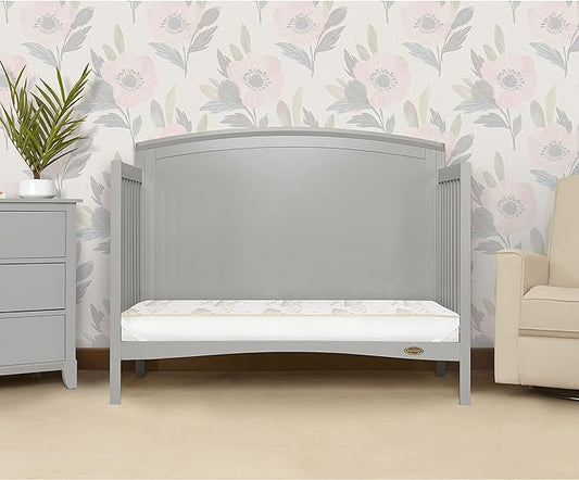 Dream On Me Twilight 2 - in - 1 Crib & Toddler Mattress (White) - Kidsy