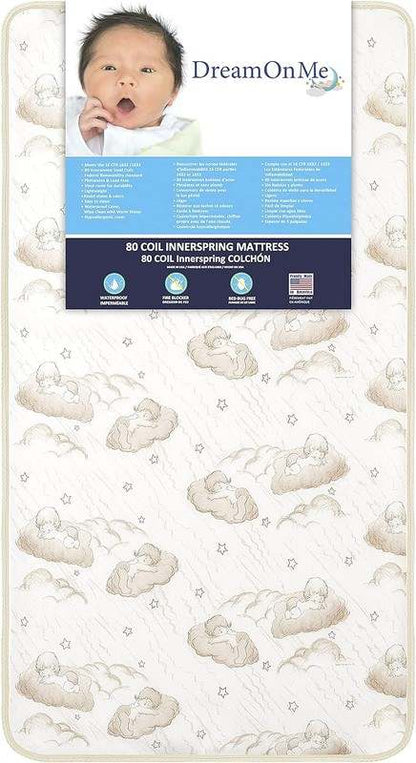 Dream On Me Twilight 2 - in - 1 Crib & Toddler Mattress (White) - Kidsy