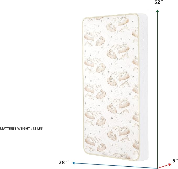 Dream On Me Twilight 2 - in - 1 Crib & Toddler Mattress (White) - Kidsy