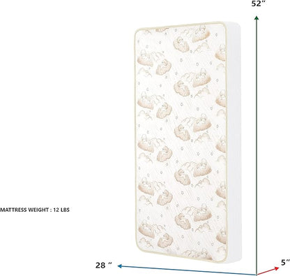 Dream On Me Twilight 2 - in - 1 Crib & Toddler Mattress (White) - Kidsy