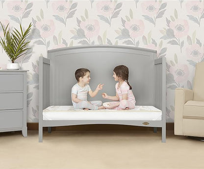 Dream On Me Twilight 2 - in - 1 Crib & Toddler Mattress (White) - Kidsy