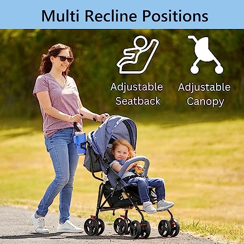 Dream On Me Vista Moonwalk Baby Stroller (Blue) - Kidsy