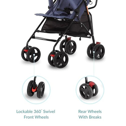 Dream On Me Vista Moonwalk Baby Stroller (Blue) - Kidsy