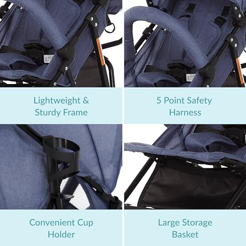 Dream On Me Vista Moonwalk Baby Stroller (Blue) - Kidsy