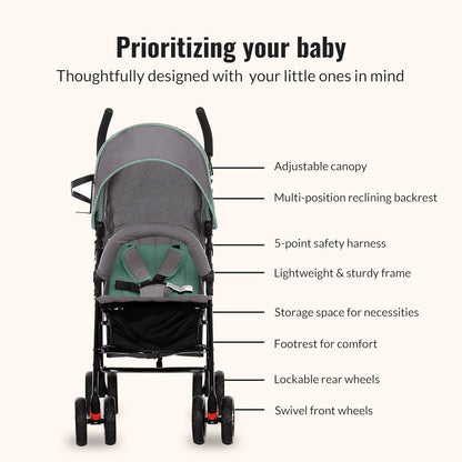 Dream On Me Vista Moonwalk Baby Stroller (Mint) - Kidsy