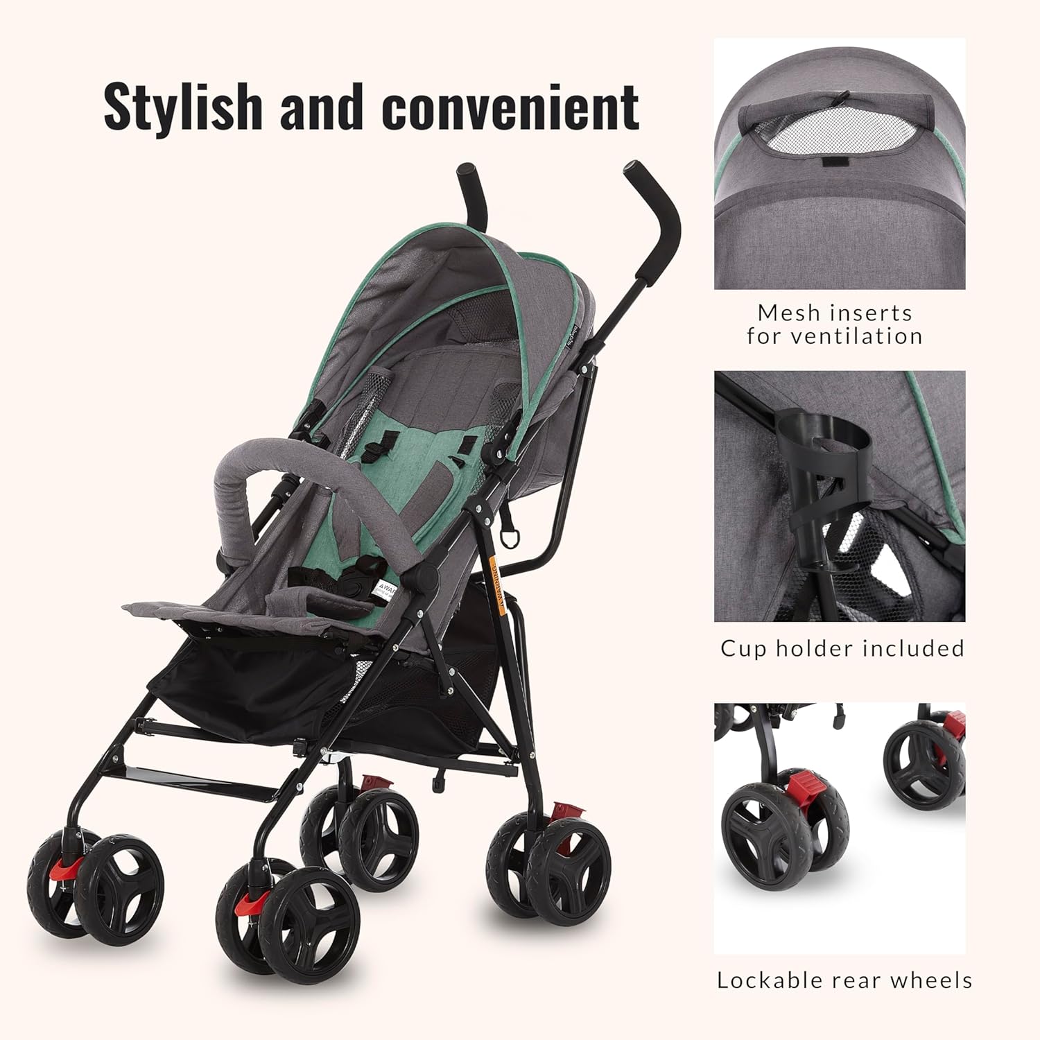 Dream On Me Vista Moonwalk Baby Stroller (Mint) - Kidsy