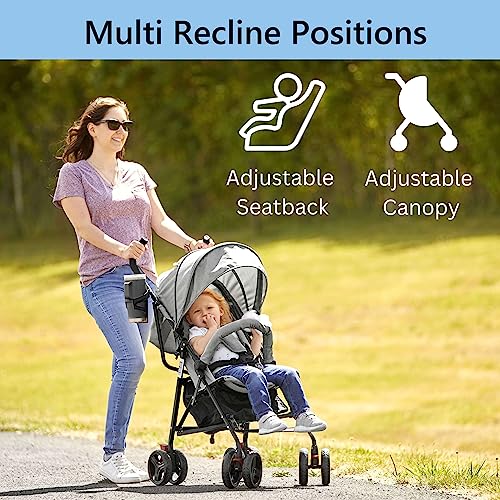 Dream On Me Vista Moonwalk Lightweight Stroller (Light Gray) - Kidsy