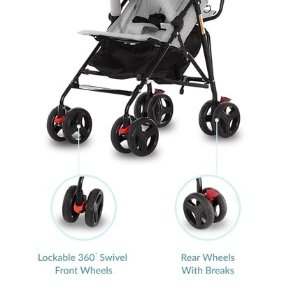 Dream On Me Vista Moonwalk Lightweight Stroller (Light Gray) - Kidsy
