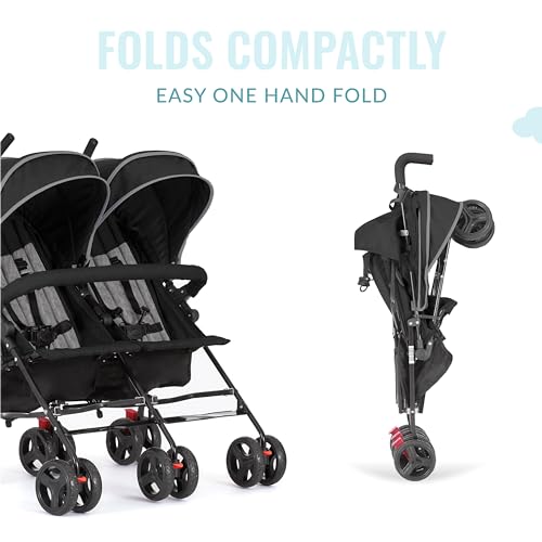 Dream On Me Volgo Twin Umbrella Stroller (Black) - Kidsy