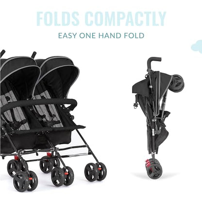 Dream On Me Volgo Twin Umbrella Stroller (Black) - Kidsy