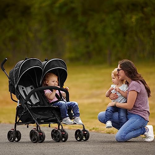 Dream On Me Volgo Twin Umbrella Stroller (Black) - Kidsy