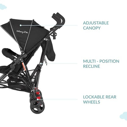 Dream On Me Volgo Twin Umbrella Stroller (Black) - Kidsy