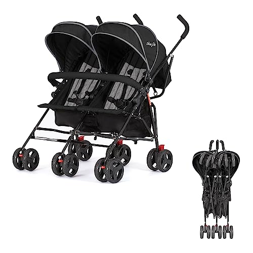 Dream On Me Volgo Twin Umbrella Stroller (Black) - Kidsy